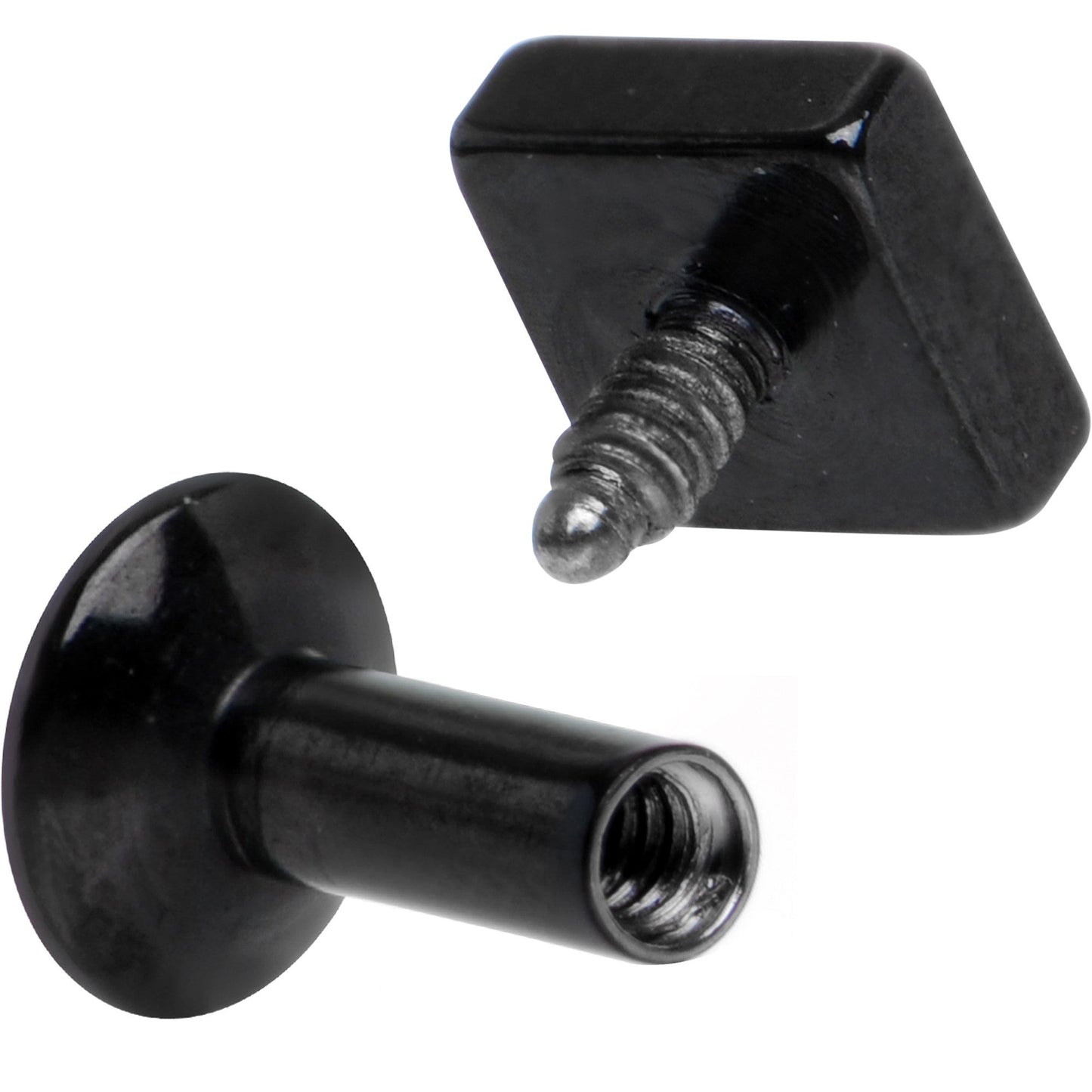 3/16 Black IP Rhombus Internally Threaded Daith Cartilage Tragus